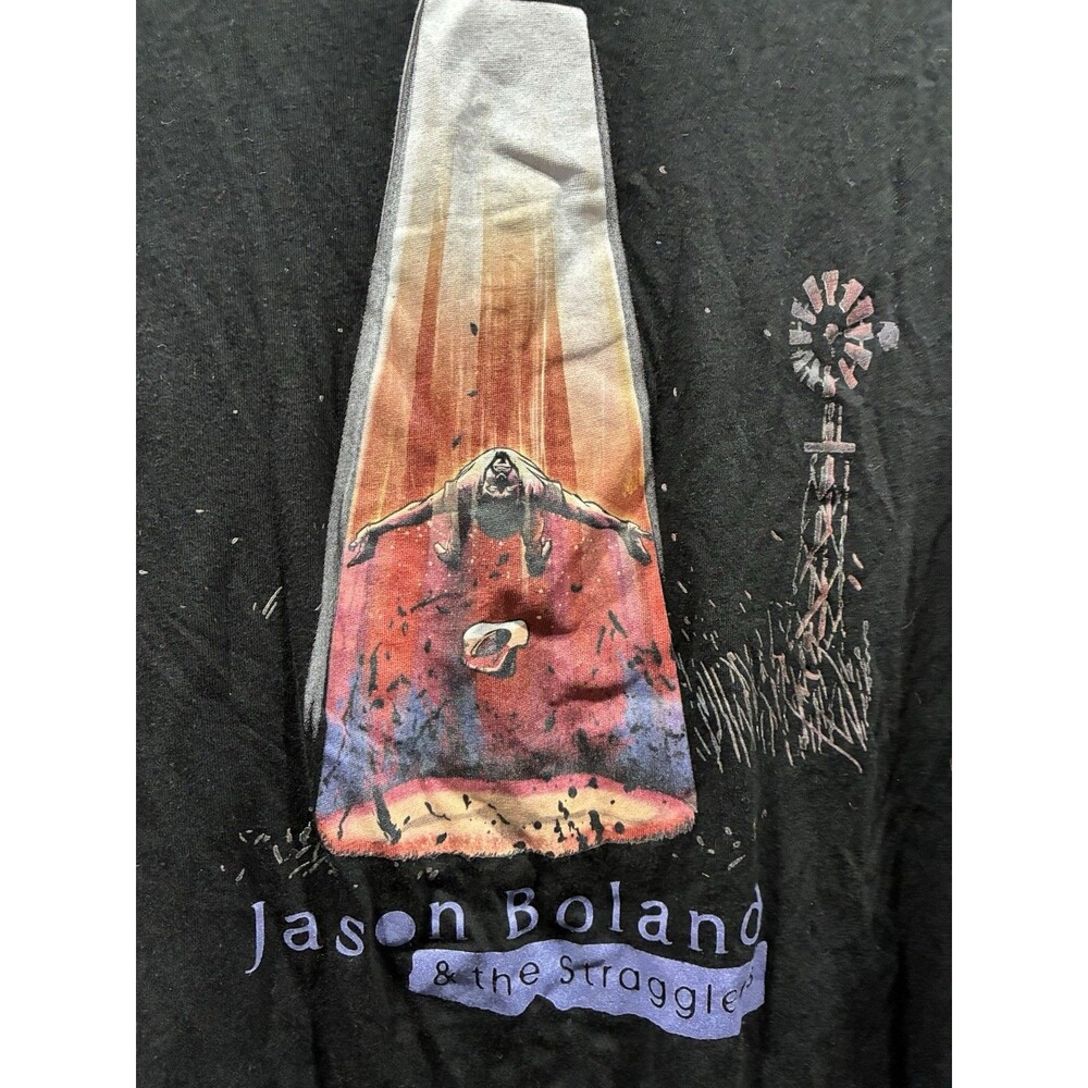 Jason Boland & The Stragglers Graphic Band T-Shirt Black Tee UFO Abduction L